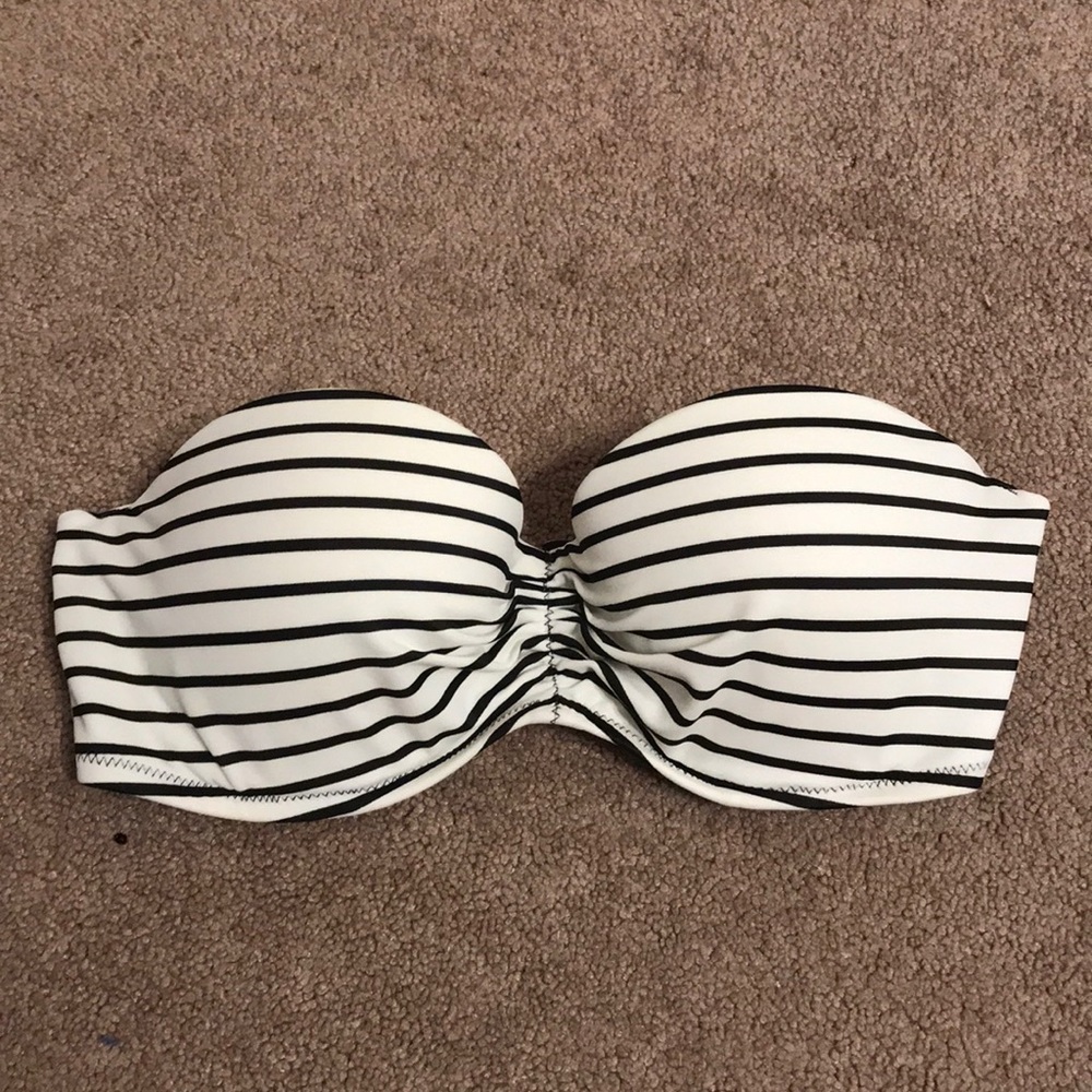 Black/White Stripe Victoria Secret Bikini Top